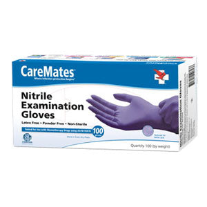 CareMates Nitrile Powder-Free Textured Examination Gloves, X-Large