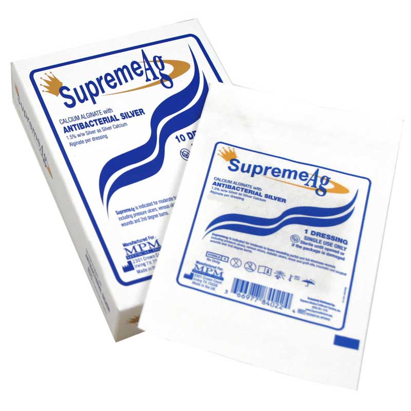 Supreme Ag Silver Calcium Alginate, 2" x 2"