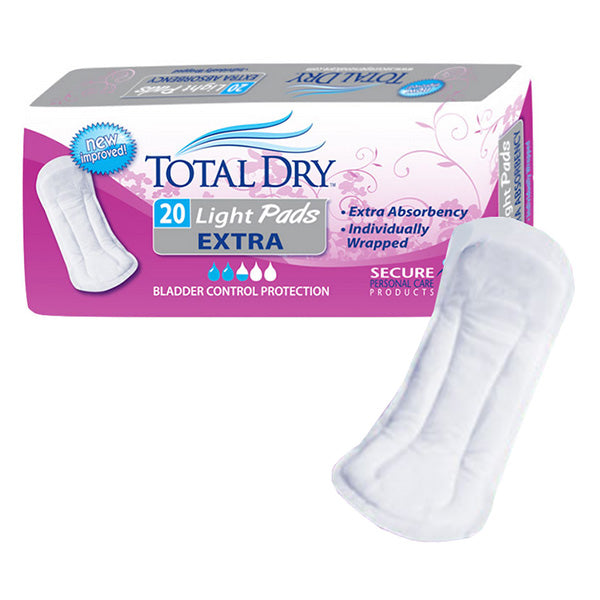TotalDry Light Pads Regular, 10.75" Long