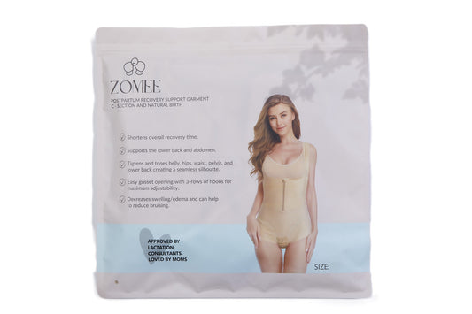 Zomee C-Section and Natural Birth Postpartum Recovery Support Garment, Nude, Medium