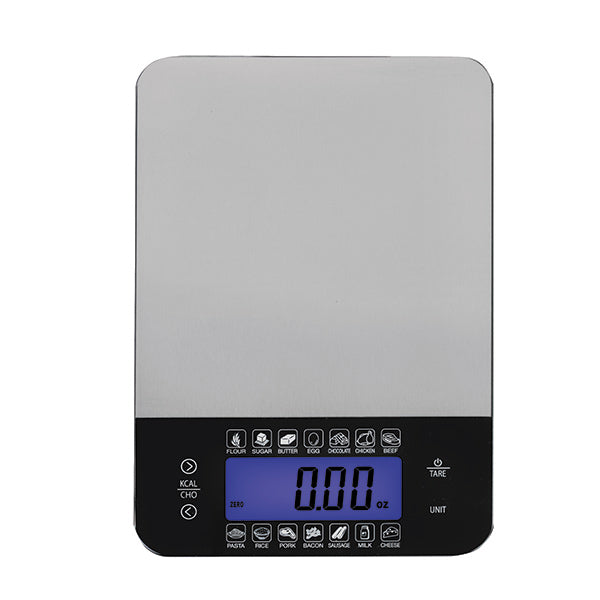 SmartHeart Digital Kitchen Food Scale with Calorie & Carb Calculator, Stainless Steel
