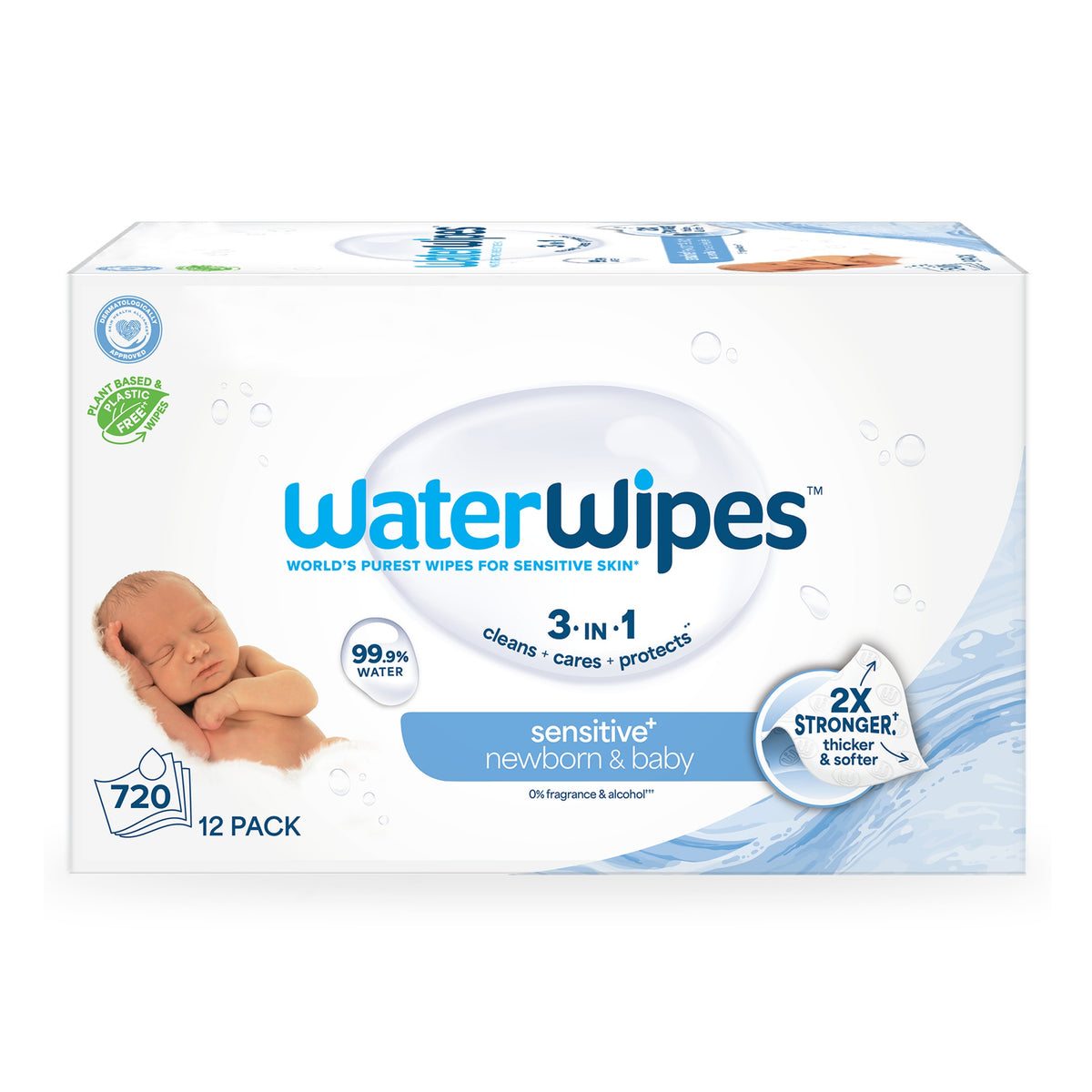 WaterWipes Newborn & Baby Wipes, 720 Count (12 Packs)