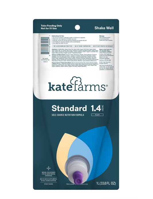 Kate Farms Standard 1.4 Plain, Closed System, Ready-to-Hang, 1000 mL