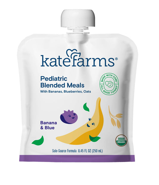 Kate Farms Pediatric Blended Meals, Banana & Blueberry, 8.45 fl oz (250 mL)