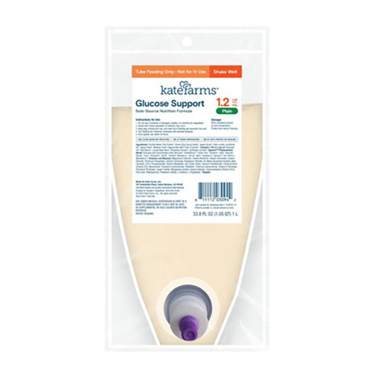 Kate Farms Glucose Support 1.2 Plain, Closed System, Ready-to-Hang, 1000mL