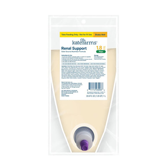 Kate Farms Renal Support 1.8 Plain, Closed System, Ready-to-Hang, 1000mL