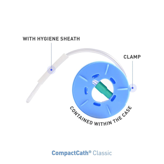 CompactCath Intermittent Urinary Catheter, Straight Tip, Silicone Lubricated, 14 FR, 16"