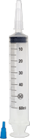 Flat Top Catheter Tip Irrigation Syringe with Tip Protector 60 mL