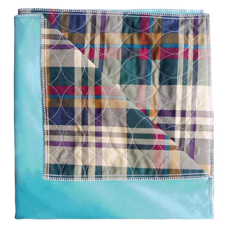 Cardinal Health Essentials Reusable Underpad, Ibex Quilted with PVC Backing, Plaid, 34" x 36"