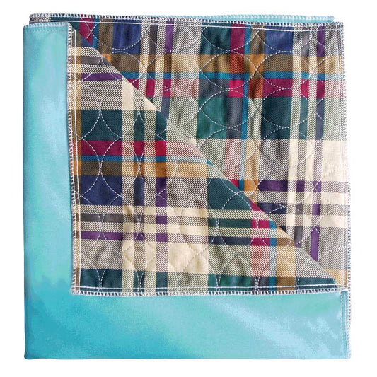 Cardinal Health Essentials Reusable Underpad, Ibex Quilted with PVC Backing, Plaid, 34" x 36"